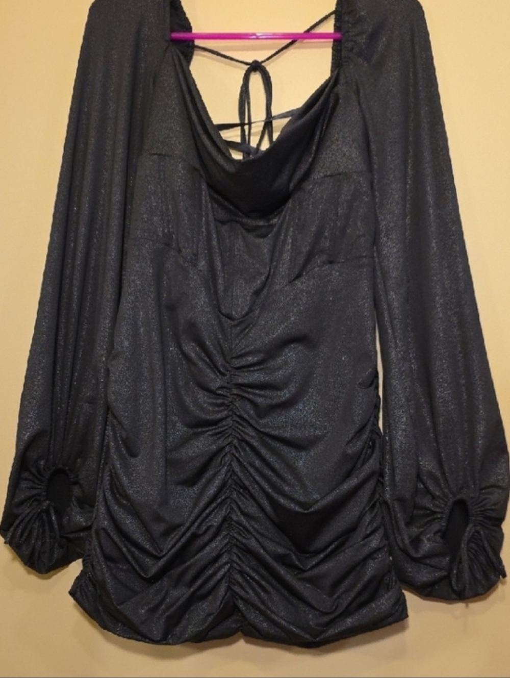 Corset Glitter Mini Body-Con Dress Ruched Sexy Whimsigoth Dark Coquette Y2K Glam - Picture 6 of 13